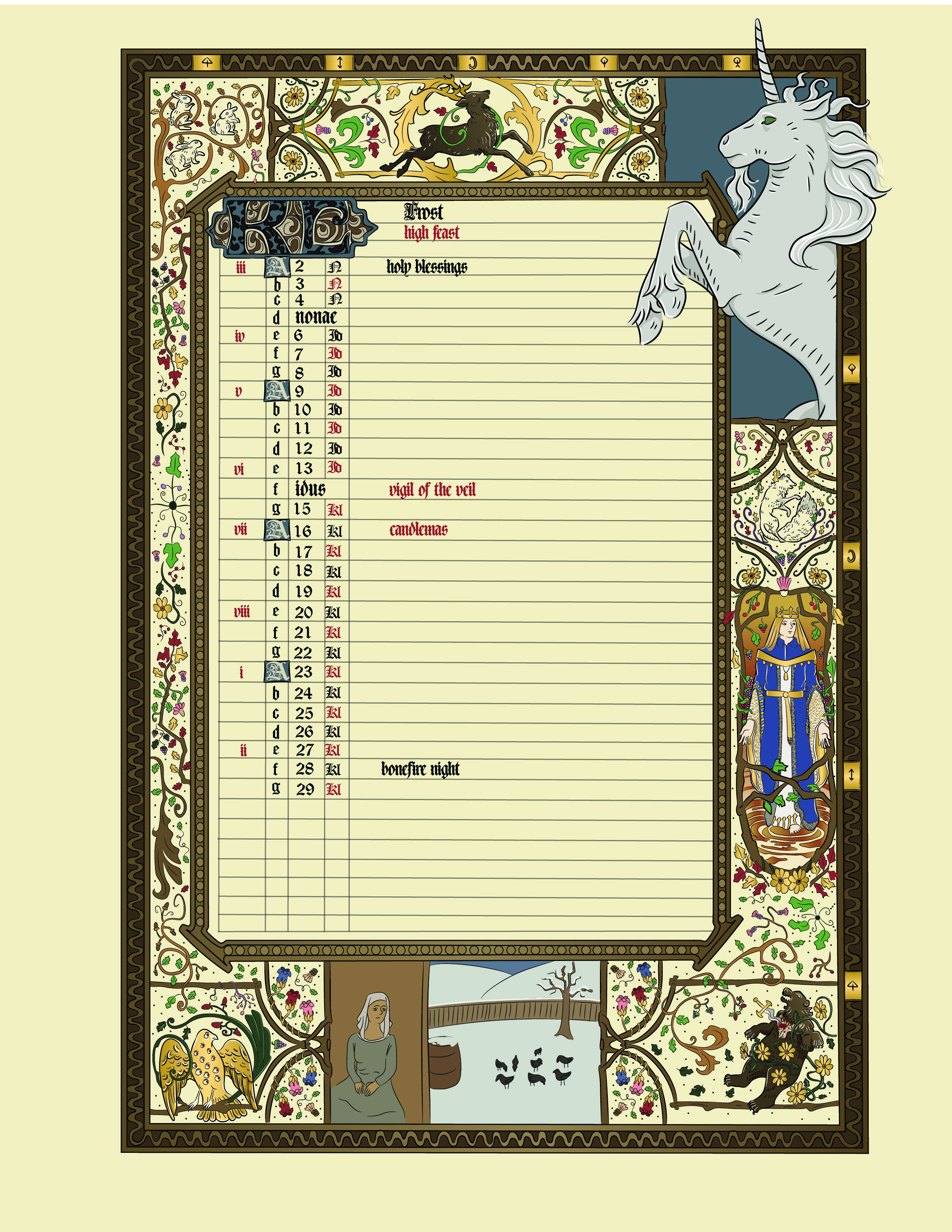 February calendar design